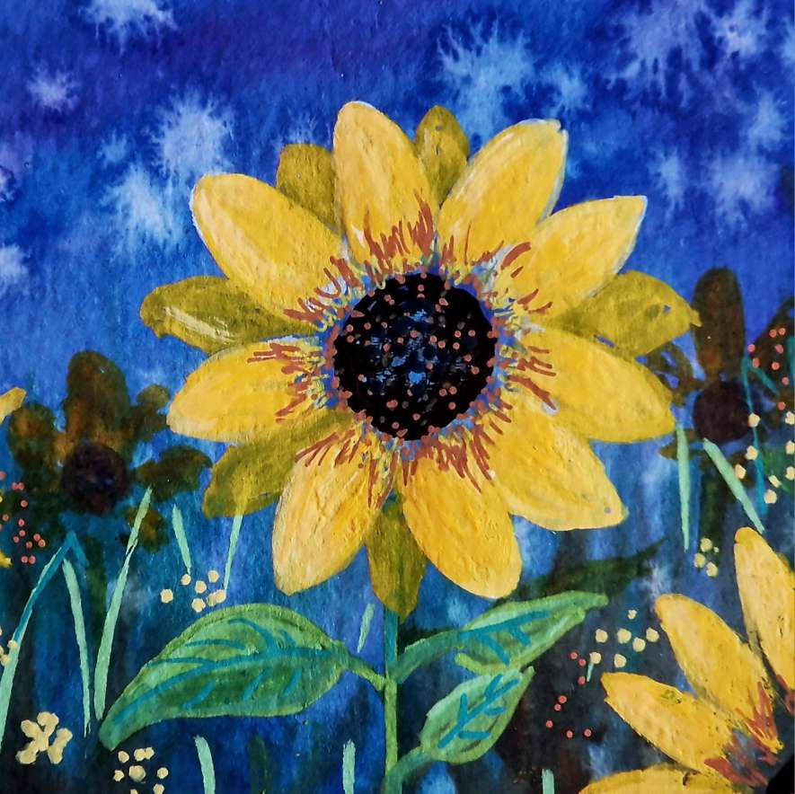 Sunflower on Blue