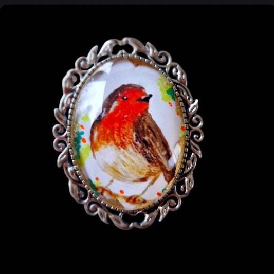 Robin handcrafted Brooch