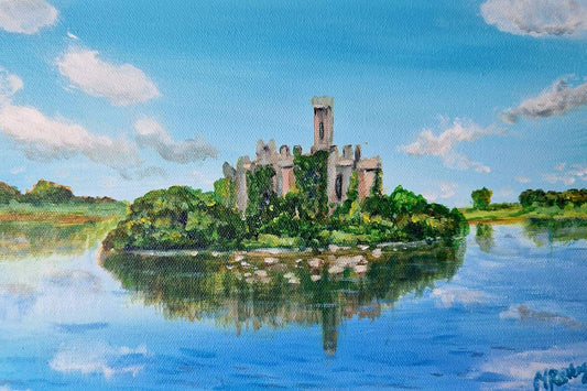 Mcdermotts castle, lough key Forest Park Boyle limited edition prints. original painting by Margaret Rattigan